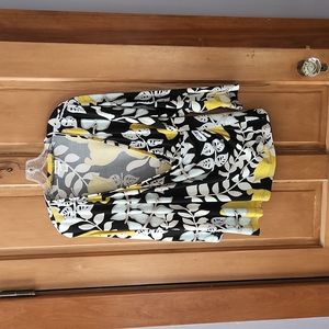 Black, white and yellow Chico's plus Size top